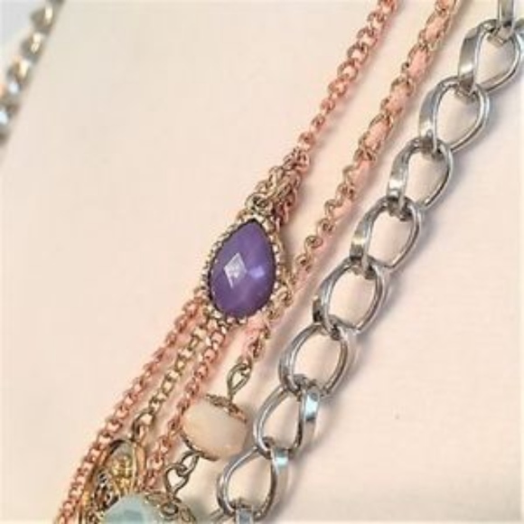 JUICY COUTURE Necklace Long Bohemian Beaded Multi-Tone Multi-Strand Charm - Picture 4 of 5